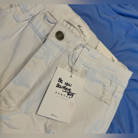 Women’s KanCan 9/28 NWT white distressed ankle length jeans - Picture 7 of 13